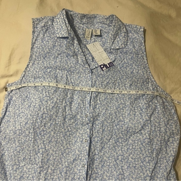 Joie NWT Blue & White Floral Button Up Sleeveless Collared Dress Size XL - Picture 6 of 8